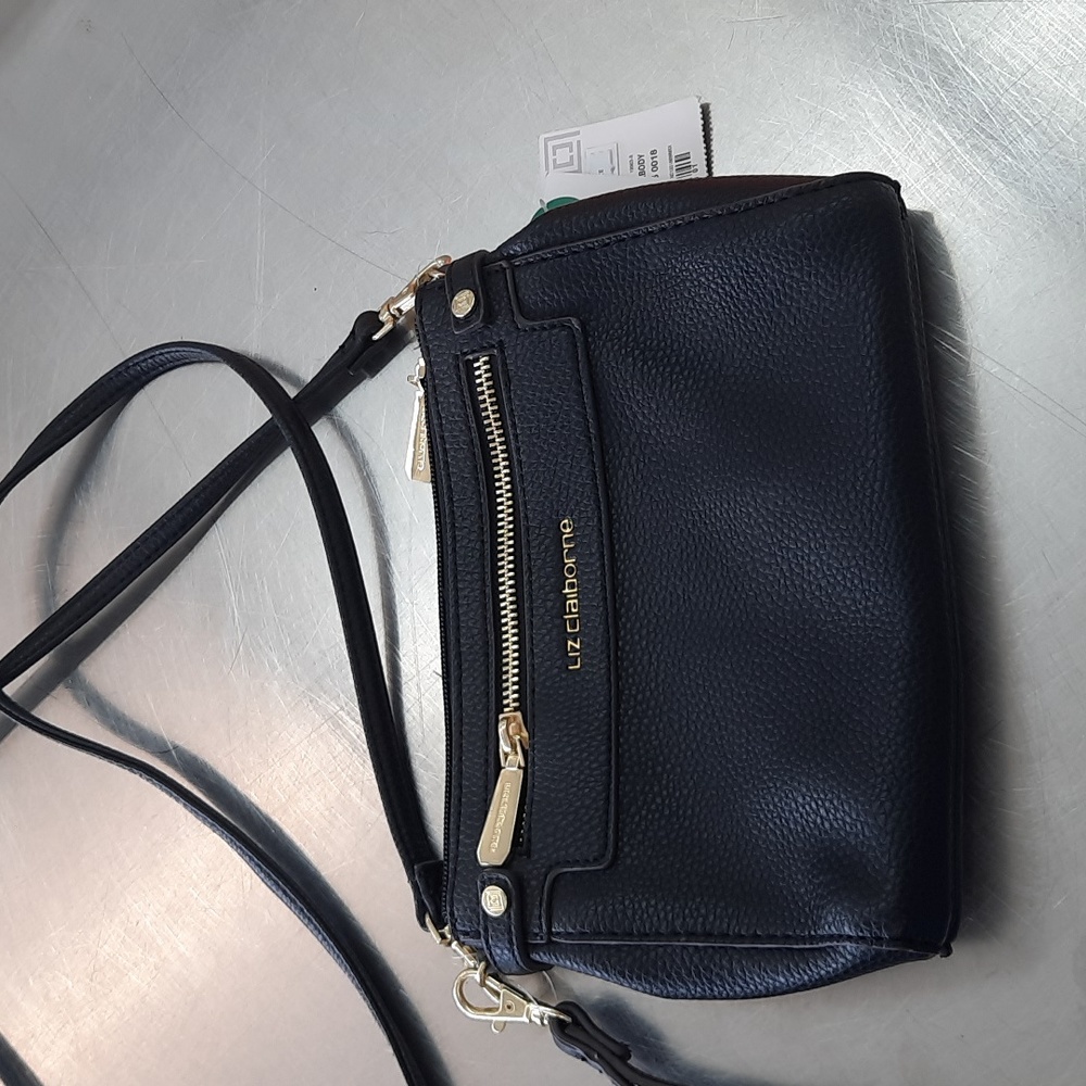 LIZ CLAIBORNE Crossbody Clutch Wallet Handbag Purse​ Bag "LC ELLY" NWT New Black